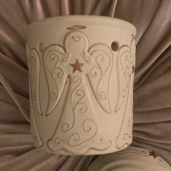 Scentsy Heavenly Angels Ivory & Gold Full Size Wax Warmer -new & Scentsy Samples - Picture 7 of 7